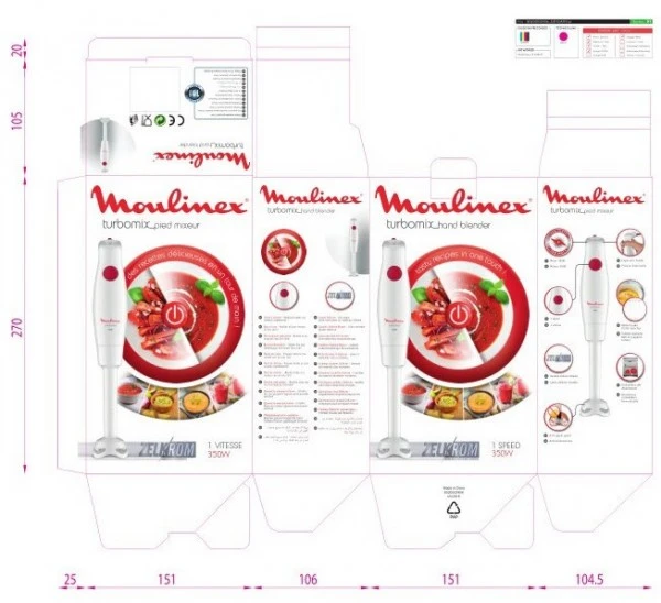Moulinex DD12A1 Turbomix Stabmixer Weiß – Bild 2
