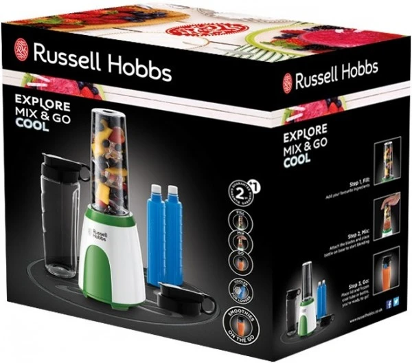 Russell Hobbs Explore Smoothie Maker Mix&Go Cool Standmixer Grün/weiß – Bild 6