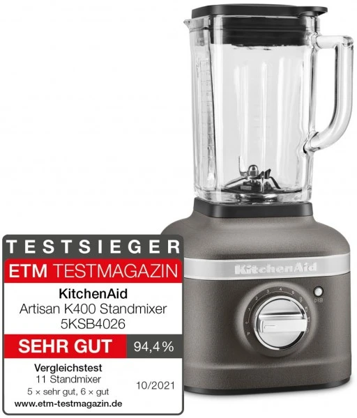 KitchenAid 5KSB4026EGR Artisan Standmixer Imperial Grey – Bild 4